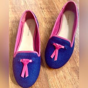 Charter Club Navy & Hot Pink Tassel Slip-Ons